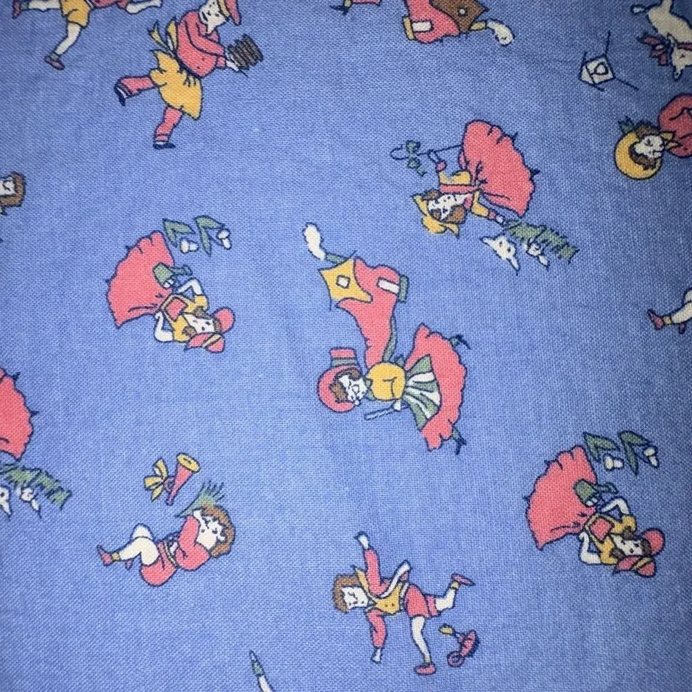 Treasures From The Attic Blue Print Fabric Nursery Rhyme 1 YARD 40